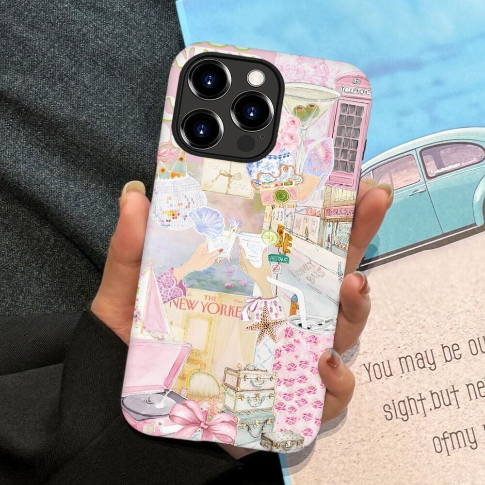 iPhone 15 Pro Max Case Preppy Coquette Collage New Yorker